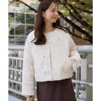 ショッピングフラワー ノーカラーコート コート フォーリングフラワーコート レディース