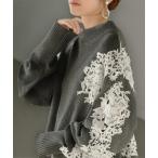 ショッピングレース ニット セーター 綿100% 鹿の子レースニット レディース