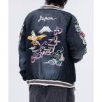 スカジャン 「22」ヴィンテージ加工 レーヨンサテン スーベニアジャケット/スカジャン メンズ レディース