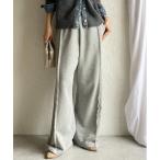 ショッピングスウェットパンツ パンツ 2WAY裾スナップボタンセンターラインワイドスウェットパンツ レディース