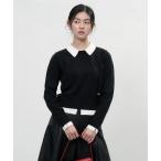 ニット セーター essential collar layered pullover レイヤード襟付きニットプルオーバー レディース