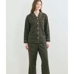 パジャマ ルームウェア 「綿混」ポンチボーダーパジャマ レディース