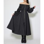 ワンピース MA-1オフショルロングスリーブワンピース 秋服 冬服