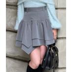 スカート 2WAYアシンメトリージャストウエストスカート 秋服 冬服