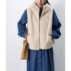 ベスト ジレ LC/LLL 裾リブファータフタキルトベスト レディース