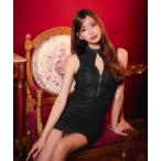 ショッピングミニドレス ドレス ネックビジューノースリーブジップレースタイトミニドレス