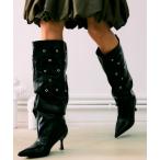 ショッピングスタッズ ブーツ スタッズロングブーツ レディース