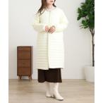 コート アウター インナーダウン サイドジップロングジャケット レディース