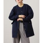 ノーカラーコート コート 撥水加工フィッシュテール ノーカラーコート レディース