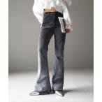 ショッピングブーツカット 「me+em select」 ブーツカットデニムパンツ SMALL ブラック レディース