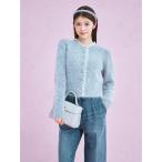 ショッピングレース カーディガン レーストリミングニットカーディガン レディース