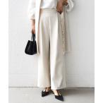 ショッピングセレモニー パンツ 「SHIPS別注」kaene:「洗濯機可能」ダンボール ストレート タック パンツ（セレモニー対応可） レディース