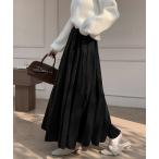 スカート ベロアティアードロングスカート