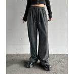 ショッピングセール ボトムス スウェットパンツ ジャージ 「LVEU.」ウォッシュプリントロングパンツ / ボトムス パンツ スウェット ウォッシュ プリント ワイド ルーズ ブラ