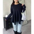 tシャツ イレギュラーヘムカーブペプラムロンT レディース