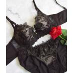 ブラジャー ショーツセット 「美谷間＆丸胸を叶える！ナチュ盛りメイクブラ♪」上下セット/A~D/脇高シアー風フラワー刺繍