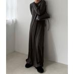 ワンピース ウール混ジャージーフレアワンピース