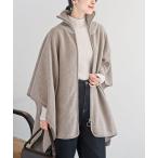 ポンチョ フロントＺＩＰ起毛ポンチョコート レディース