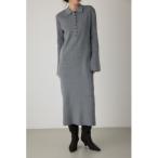 ショッピングニットワンピース ワンピース ポロリブニットワンピース　ロングワンピース / 冬服