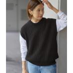 ベスト ジレ バルーンコットン畦ベスト レディース