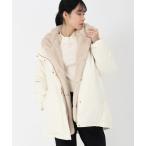 コート アウター マットツイル_2wayファーフード中綿アウター レディース