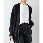 カーディガン ラメシャギーロングＶカーディガン レディース