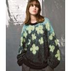 セーター ニット 「UNISEX」Flower Gradation Mohair Shaggy Knit Pullover/フラワーグラデーションモヘ