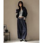 セットアップ ベルト付きデニムセットアップ レディース