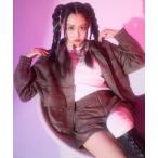 ブルゾン アウター フェイク レザー