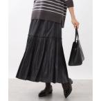 スカート 「腰周りすっきり」プリーツギャザースカート