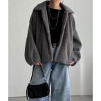 ブルゾン アウター 「数量限定」ファーボア切り替えコクーンブルゾン レディース