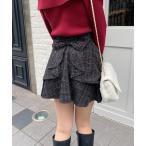ショッピングスカート スカート バックリボンツイードフレアスカパン