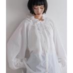 ショッピングブラウス ブラウス シャツ スタンドフリルブラウス　599678 レディース