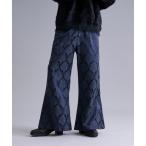 スラックス ジャガードセミワイドフレアパ