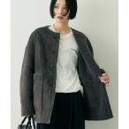 ノーカラーコート コート 「2サイズ展開」2WAYスウェードリバーシブルボアコート/ノーカラーコート レディース