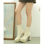 ブーツ 「25AW新作」「R＆E」プラットフォームシックヒールショートブーツ レディース