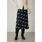 スカート ドットプリントスカート ペチコート付き / ウエストゴム仕様