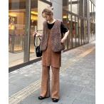 ショッピングパンツ パンツ 「PON企画」スタイルアップモールニットフレアパンツ レディース