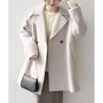 コート アウター 「WEB限定」SHIPS any: PURE WOOL スタンド ＆ ダブル カラー コート レディース