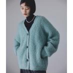 カーディガン モヘヤウールニットカーディガンブルゾン レディース