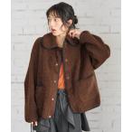 ブルゾン アウター 丸襟 カットボアジャケット レディース