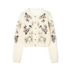 ショッピングショート カーディガン モヘヤナイロンエンブロイダリー ショートカーディガン レディース