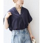 「SHIPS any」 半袖ブラウス ONE SIZE ネイビー レディース