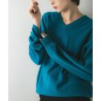 ニット セーター ウール100 Vネックルーズソフトニット レディース