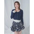 ニット セーター Sustainableレイヤードニットプルオーバー レディース