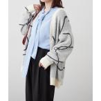 カーディガン ラメ線描きVネックカーディガン レディース