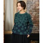 ニット セーター Flor suave フラワージャカードニットプルオーバー レディース