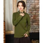 ショッピングハイネック tシャツ ベアスムース ハイネックレースカットソー レディース