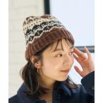 ショッピングノルディック ニット帽 ニットキャップ ノルディック柄 ニットキャップ レディース