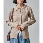 カーディガン ポロ襟 ニットカーディガン/襟付きニット レディース